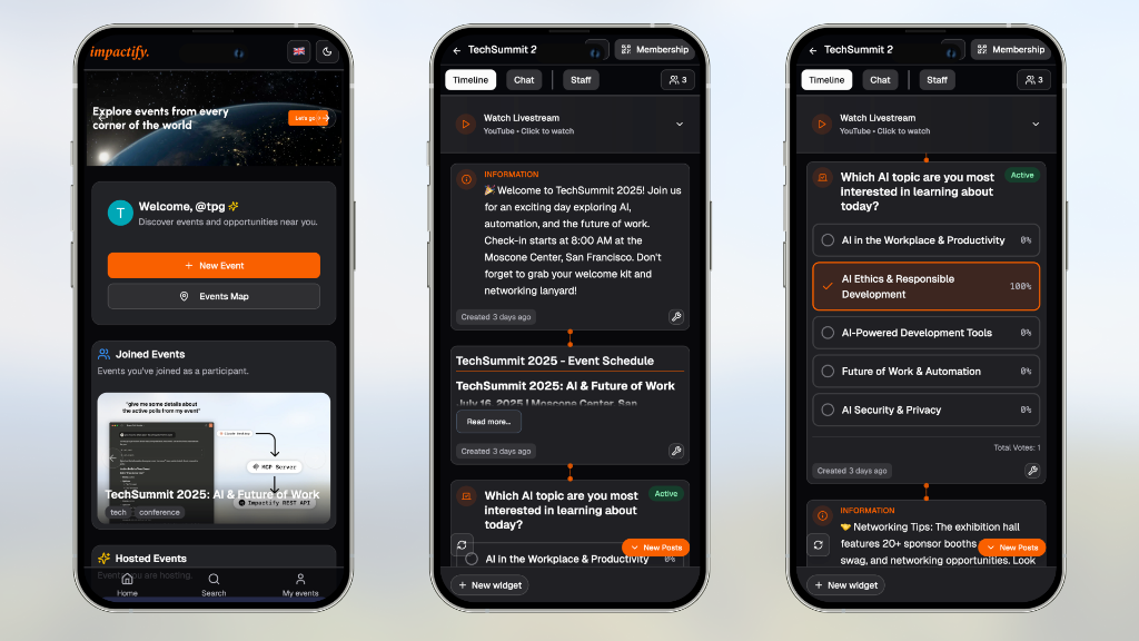 Impactify interface