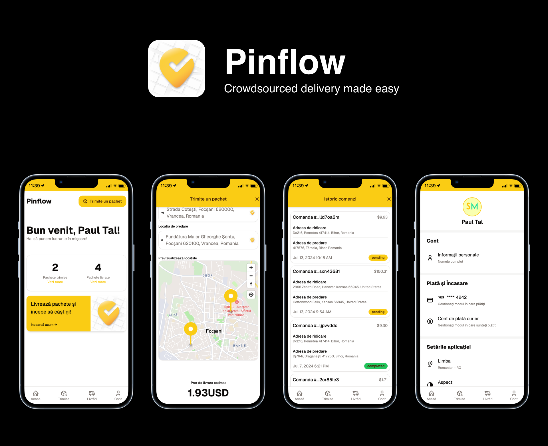 Pinflow interface